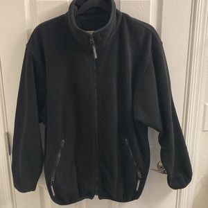 Women's LONDON FOG Black Fleece Zip-up with Pockets Size L